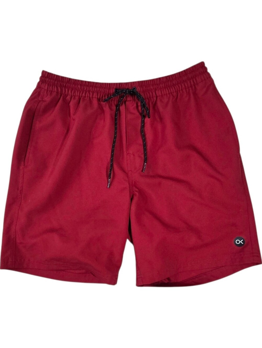 OuterKnown Shorts All Time Stretch Volley sz M, Elastic Waist with Drawcord, Red